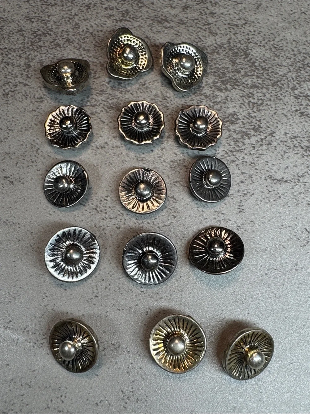 Lot of 15: 12mm Snaps: Assorted Silver-Tone Multi-Color Snap Charms